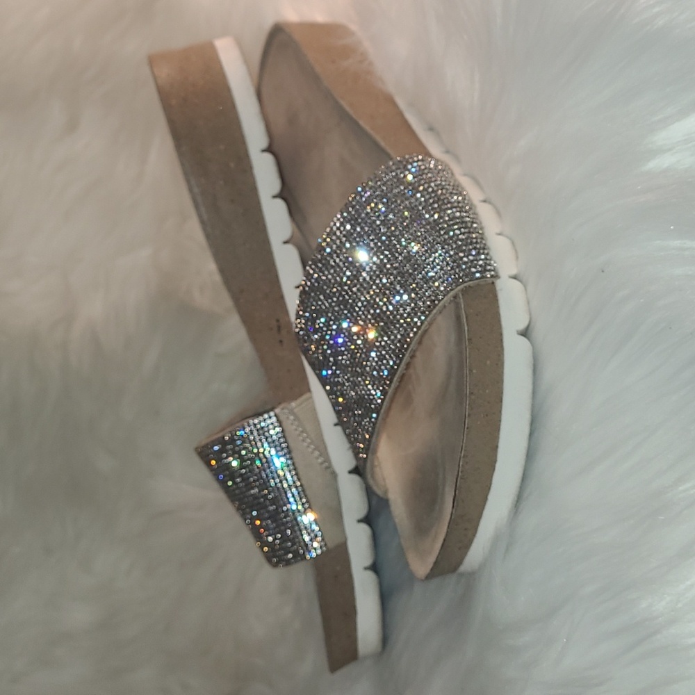 Anne Klein AKsport sandal bejeweled slide , size 8